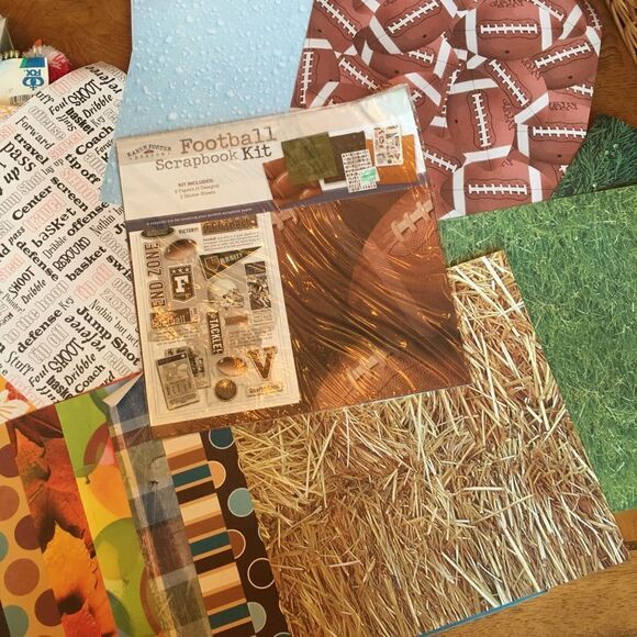 FOOTBALL SCRAPBOOK Kit with Extra Matching Paper - Picture 4 of 11